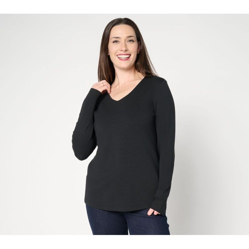 Denim & Co. Women's Top Sz L Make Your Selection: Essentials So Black